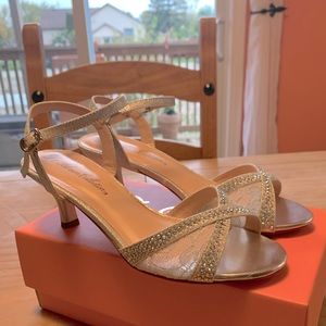 DeBlossom Collection Silver Lace Heels